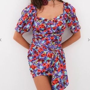 For Love & Lemons Chiara Puff Sleeve Mini Dress